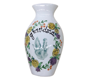 Cape Cod Floral Handprint Vase